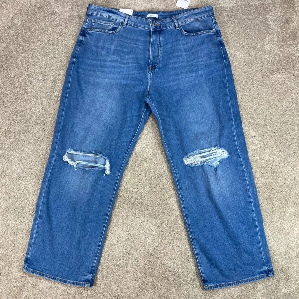 Forever 21 Loose Fit  Wide Leg Jeans Women 20 Blue 90s Hi Rise Relaxed Denim New